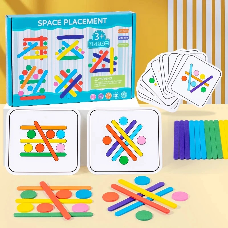 Board Game Education - Детская радужная палочка-головоломка для мышления, деревянная