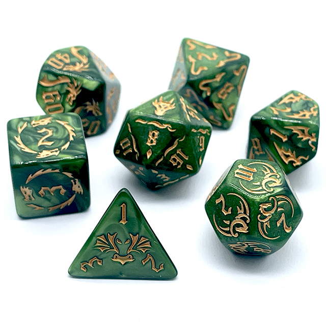 Набор из 7 зеленых акриловых к – обзор и цена Board Game Rpg