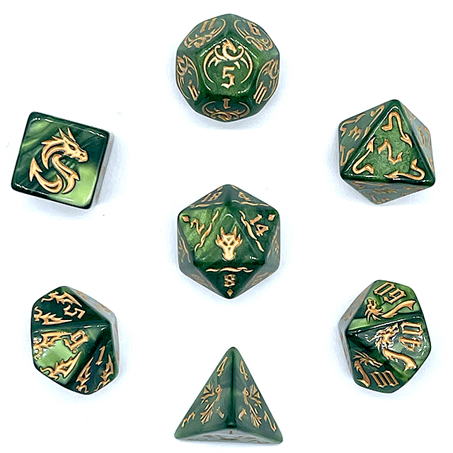 Набор из 7 зеленых акриловых к – обзор и цена Board Game Rpg